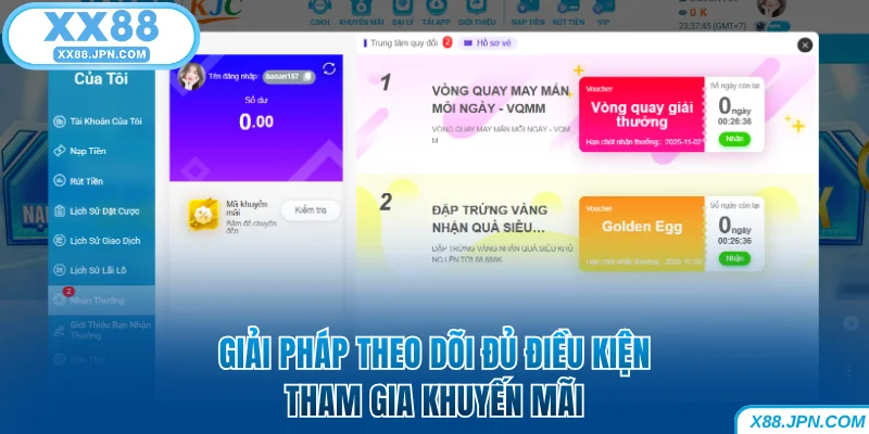 Giải pháp theo dõi đủ điều kiện tham gia khuyến mãi XX88
